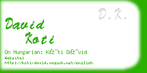 david koti business card